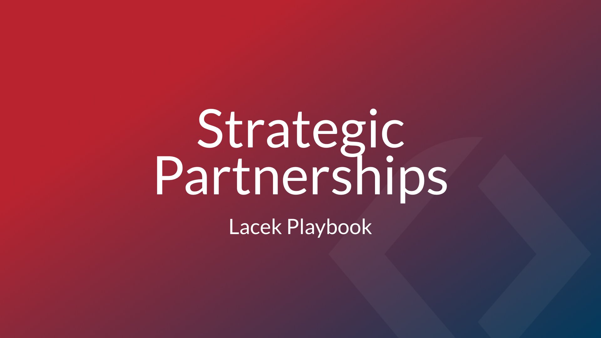 New Playbook: Elevate your Partnerships Strategy